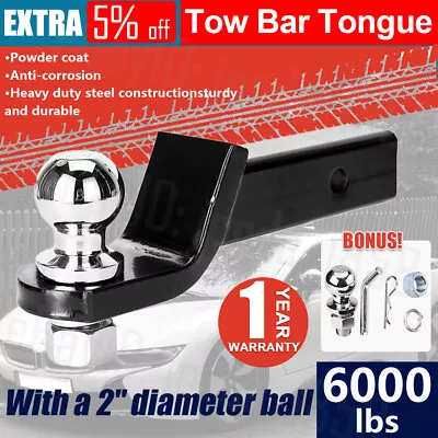 Towbar Tongue Tow Ball Mount Hitch Caravan 4x4 4WD Car Tow Bar Trailer 6000LBS • $27.45