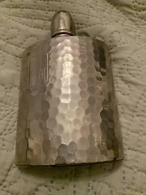 Vintage Hammered Tin Lined Flask Circa 1940 Authentic Made In Germany 4.5” • $52