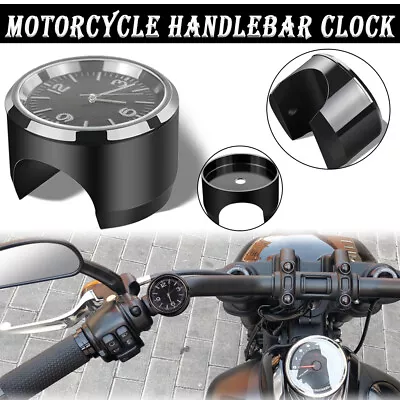 7/8  1  Motorcycle Handlebar Clock Fit For Cruiser Chopper Dirt Bike Cafe • $20.71