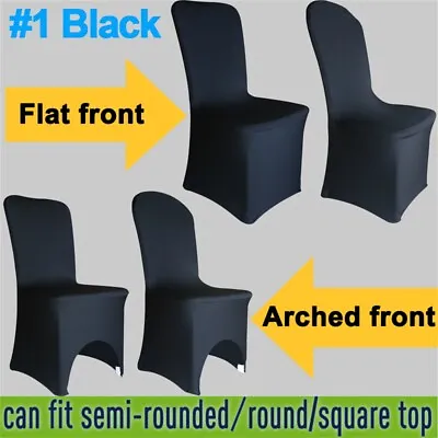 100X Wedding Chair Covers Spandex Stretch Seat Cover Dining White Black UK • £2.49