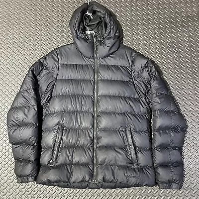 Marmot Black 700 Fill Hoodied Down Puffer Jacket Men’s Size Large • $45