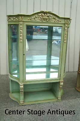 60650 Antique Victorian  Solid Oak Curio China Cabinet QUALITY FULDNER • $625