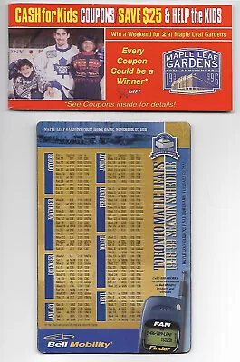 1997 Maple Leaf Gardens  Cash For Kids  Coupon Booklet & 1998-99 Magnet Schedule • $4.38