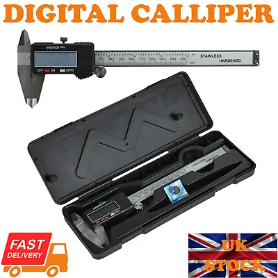 6 Inch Digital Vernier Caliper 150mm Stainless Steel Micrometer Electronic Tool • £10.95