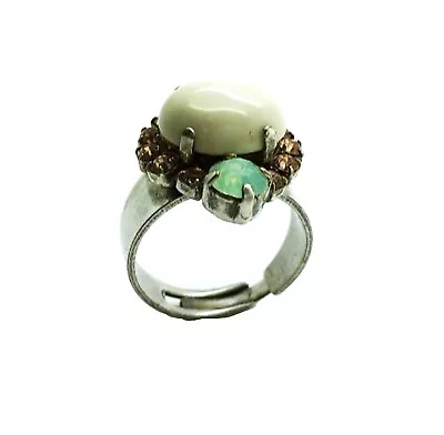 Mariana Ring Orchid Mineral & PinkApple Green Swarovski Crystals My Treasure... • $76