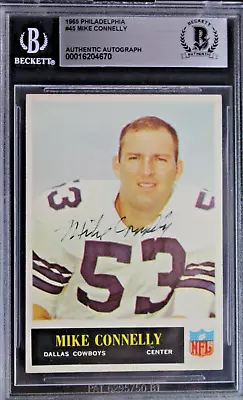 Mike Connelly (d.2021) COWBOYS Autograph Signed 1965 Philadelphia #156 Card BAS • $59.99