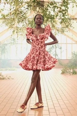 Zimmermann 0P Lovestruck Pleated Floral Mini Dress • $450