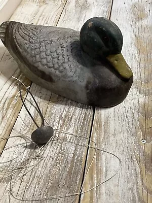 VINTAGE Paper Mache & Plastic Duck Decoy W/Weight • $105