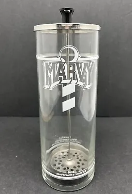 Vintage Marvy Barber Shop Number 4 Disinfectant & Germicide Sanitizer Glass Jar • $12.99
