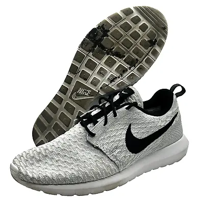 Nike Mens Roshe Run Flynit Wolf Grey Running Trainers - 677243-101 - US 11 • $50.99