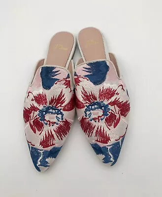 J. Crew Flower Embroidery Slip On Pointy Toe Flats Sz. 7 • $45