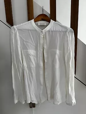 Zimmermann White Collarless Blouse With Pocket Detail Size 2 • $25