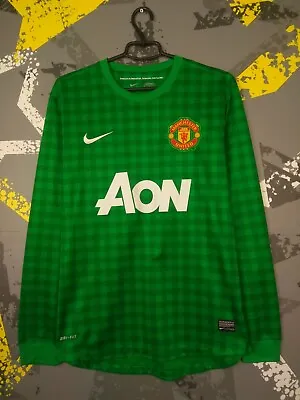 Manchester United Goalkeeper Jersey 2012 2013 Long Slevee MEDIUM Shirt Nike Ig93 • $55.24