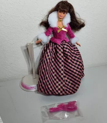 Mattel Barbie Winter Rhapsody Doll AVON Exclusive Brunette 1996 Pink Outfit  • $14.99