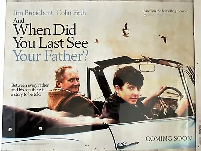 When Did You Last See Your Father Cinema Film Poster Jim Broadbent Colin Firth • £7.50