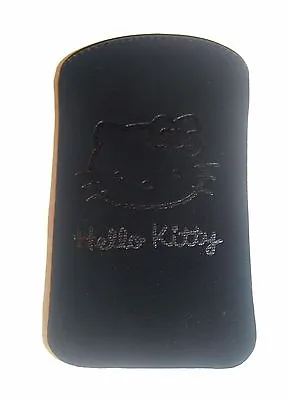Black Soft To Touch Slide In Official Hello Kitty Pouch For Small Mobile Phones • £2.99
