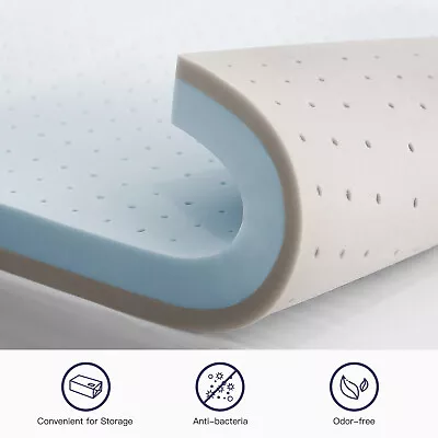 3 Inch Gel Memory Foam Mattress Topper Pads Visco Bamboo Medium Soft Charcoal • $69.99