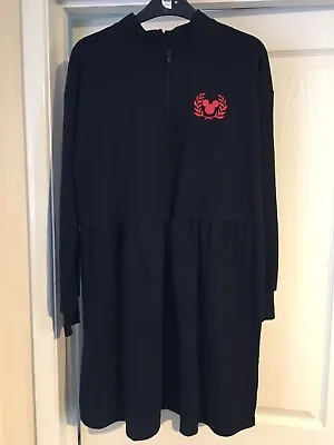 Designer Disney Mickey Mouse George Asda Black Short Dress Size M 12-14 • $11.21