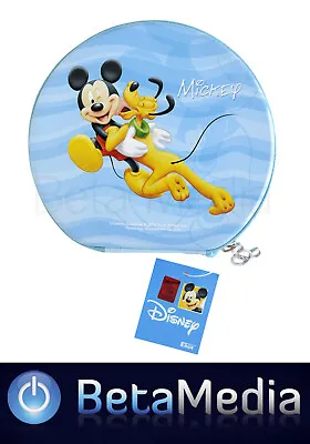 Disney Mickey Mouse 1 CD / DVD Tin Storage Wallet Case Holds 24 Discs • £10