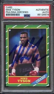 Mike Tyson Psa/dna Auto 1986 Topps Football Style Champ Hof • $150