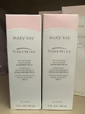 2X LOT Mary Kay TIMEWISE AGE FIGHTING MOISTURIZER 3 Fl Oz Ea BNIB - Exp SPF 15 • $79.99