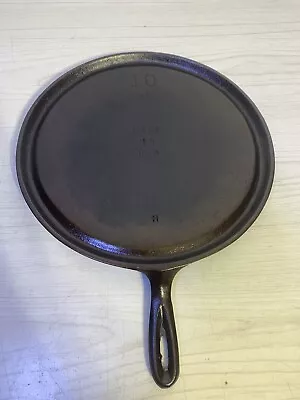 Vintage Lodge Cast Iron #10 Round Griddle Restored And Seasoned Made In USA • $49.99