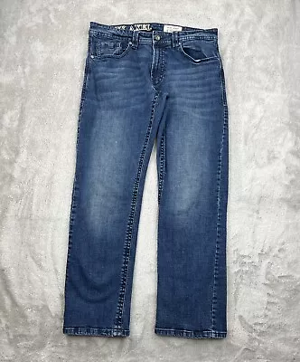 TK Axel Jeans Mens 34x32 Blue Slim Bootcut Western Cowboy Ranch Workwear Denim • $16.99