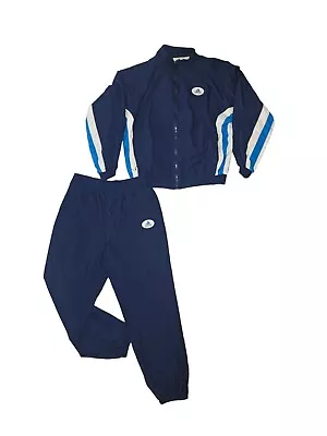 Vintage Navy Blue Adidas Two Piece Track Suit Men's Sz L Nylon Pants & Jacket • $175