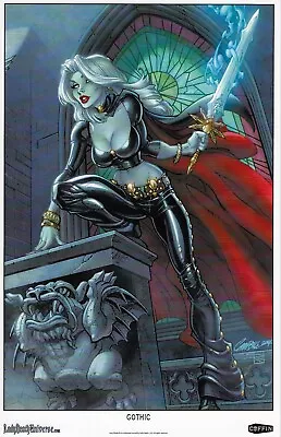 LADY DEATH Gothic - Mini Art Print - J Scott CAMPBELL Coffin Comics • $9.99