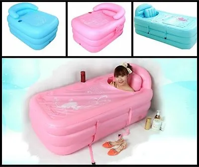 Outdoor Inflatable Bath Spa Bathtub Portable Foldable Bathroom Sun Bed Hot Tub • $198.38