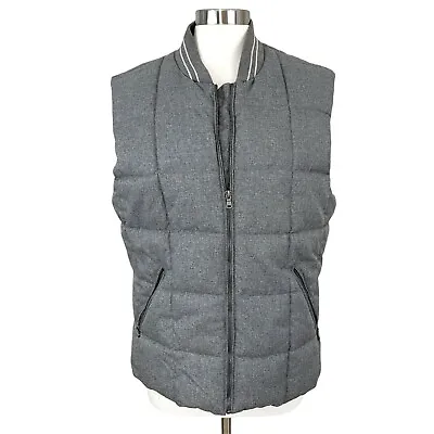 H&M Mens SIZE L 42R Light Gray Down Alternative Zip Quilted Padded Puffer Vest • $20.99