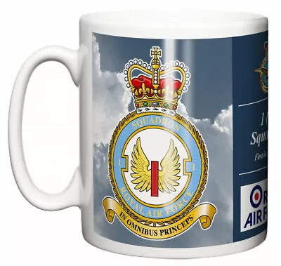 RAF 1 F Squadron Ceramic Mug Crest Motto Lossiemouth Base Royal Air Force Gift • £10.99