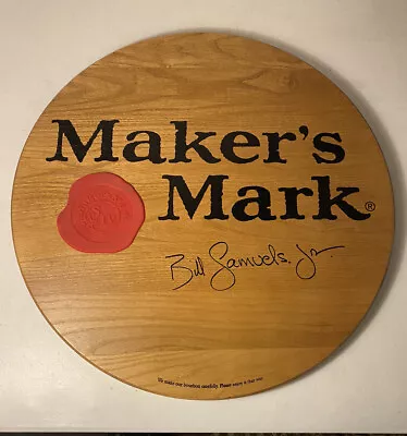 Maker's Mark Sign Bourbon Whiskey Barrel Top Lid Bill Samuels Jr 2019 Red Seal • $68.94