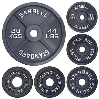 Cast Iron Weight Plates Set Pair Disc Olympic Barbell Fitness Bar Gym Training • £9.99