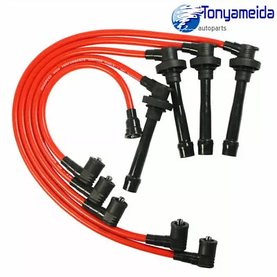 Spark Plug Wire Set For Honda Civic 92-00 Eg Ek Ej Del Sol D15/d16 Spiral Core • $24.38