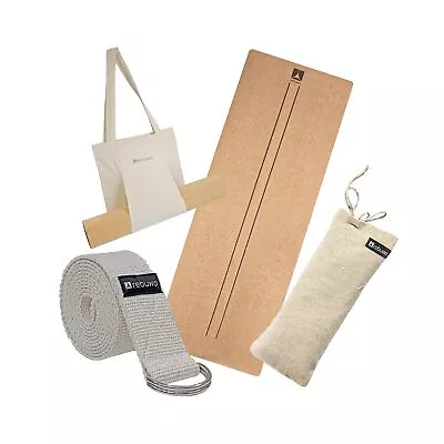 Yoga & Meditation Set Cork Yoga Mat - Beige Yoga Belt - Lavander Eye Pillow ... • $136.38