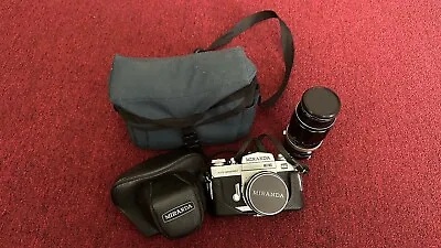 Vintage Miranda Auto Sensorex EE 35mm Film SLR Camera W/ 2 Lenses Case & Bag. • $99.99