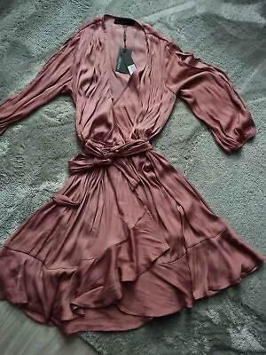 New Decjuba Eden Split Sleeve Wrap Dress Rose Size 10 • $39