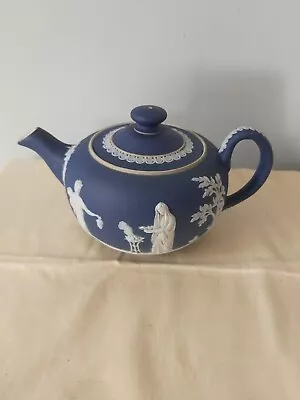 Vintage Adams Of Tunstall Cobalt Blue Jasperware Jasper Teapot VGC • £16.50
