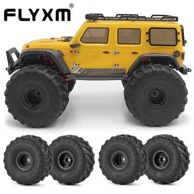 FLYXM Beadlock Wheels Huge Tires Monster Truck Tire For 1/24 Axial SCX24 Crawler • $12.99