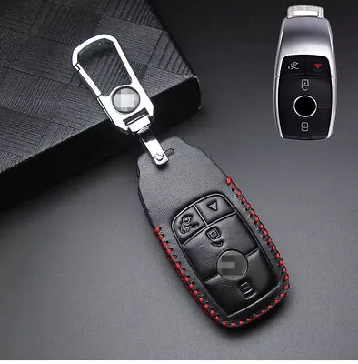 Leather Car Key Fob Case Cover 4B For Mercedes Benz E S A C G Class W213 E300 • $9.99