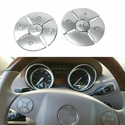 10pcs Pearl Silver Steering Wheel Button Covers Fits 09-12 R230 SL550 SL63 SL65 • $43