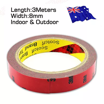 AU STOCK 3M Genuine Double Face Sided Tape 8mm 3 Meters Automotive Grade • $5.62