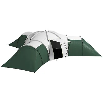 Outsunny Large Camping Tent With 3 Bedroom Living Area And Porch For 6-9 Man • £254.99