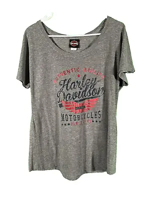 Harley-Davidson Women's L Gray Short Sleeve Shirt - Bristol VA • $13.89