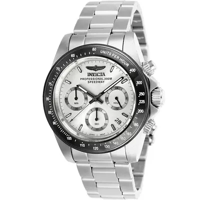 Invicta Men's Watch Speedway Chronograph Black Bezel Silver Tone Dial 26111 • $87.54