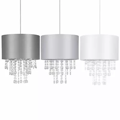 Modern Jewelled Ceiling Light Shades Easy Fit Pendant Lightshades • £15.99