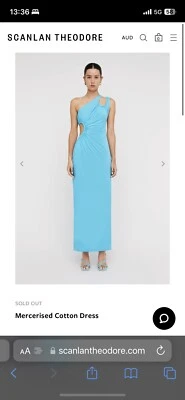 $350 • Buy Scanlan Theodore Mercerised Cotton Dress Size 12 Turquoise 