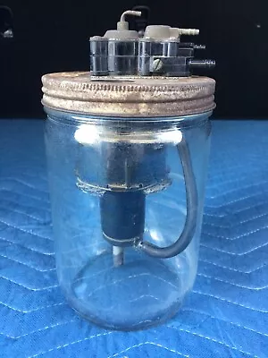 Vintage Windshield Wiper Washer Glass Bottle With Vacuum Pump Attached To Lid • $59