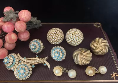 Ciner Designer Vintage Costume Jewelry Lot Beautiful Brooch And Earrings • $275